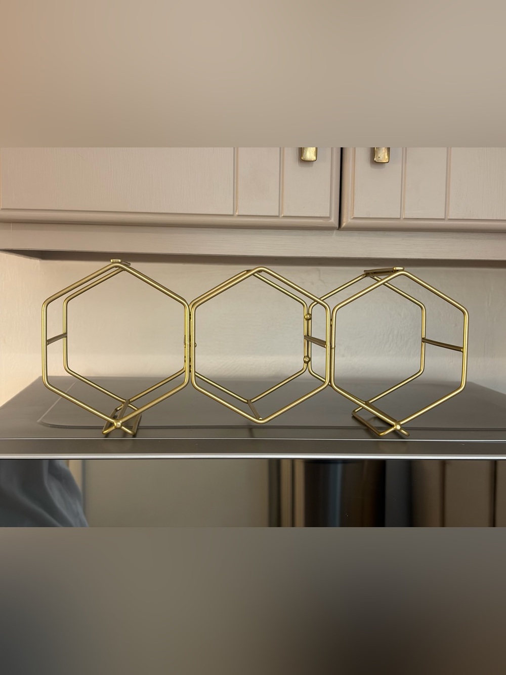 Gold Hexagon Metal Wine Rack